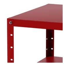 Compact Steel Shelf With 3 Shelves - Capacity 45kg - 65cm X 45cm X 30cm - Red - View 3