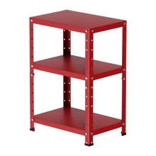 Compact Steel Shelf With 3 Shelves - Capacity 45kg - 65cm X 45cm X 30cm - Red - View 2