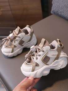 1 Đôi giày thể thao ngoài trời đế mềm chống trượt cho bé trai và bé gái, thích hợp cho mùa xuân và mùa thu - Màu Khaki - Xem 14