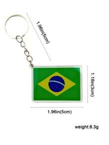 1/4pcs National Flag Of South America Casual Acrylic Keychain Keyring For Men, Gift For Football Fans, Backpack Decor (Brazil, Colombia, Argentina, Uruguay) School Letter