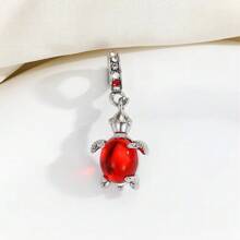 1pc Colored Zirconia Turtle Pendant, Luxury Ocean Style Crystal Turtle Pendant Suitable For DIY Bracelet Necklace Accessories - Crystal Color Random