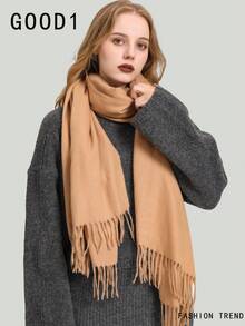 1pc Floral Lace Knit Infinity Scarf, Dual-Layer Foldable Neck Warmer, Stylish Winter Accessory - Multicolor - View 4