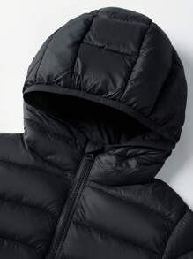 SOLOCOTE Boys' Lightweight Hooded Zip-Up Padded Coat, Suitable For Christmas Party, Winter Casual Outings - Black - View 3