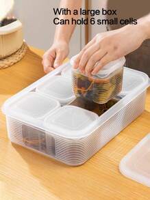 7 piezas Envases de almacenamiento de alimentos congelados con 6 compartimentos, herméticos, para preparación de comidas, conservación de sopa, carne, granos en refrigerador/congelador, apilables, organizador de cocina, regalo de Navidad