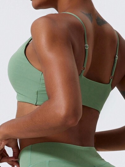 1pc Super Zachte Nude Fabric Breathable Sweat Absorbent Yoga Sports Underwear Twisted Chest Back Sling Outdoor Workout Leisure BH Running Fitness Pilates Women view 5