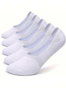 1/5/10 双男士简约基本款夏季短袜，防滑，轻便，低帮船袜 - 彩色 - 查看 6