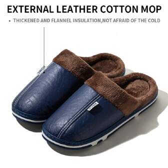 Winter New Thickened Plush Slippers For Men, Plus Size Warm Slip-Resistant Indoor Home Slippers, Couple House Slippers (Suggest Ordering One Size Up)