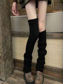 70 厘米女士针织瑜伽腿套，加厚保暖过膝腿套，秋冬款 - 彩色 - 查看 7