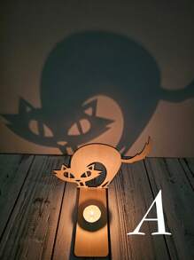 12pcs Tea Light Holder Set,Black Cat/Pumpkin/Ghost Shadow Caster ,Indoor Ation,Spooky ,Tealight Candle Best Gifts Birthday Home Decor Room Decor Christmas Decorations Christmas