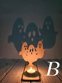 12pcs Tea Light Holder Set,Black Cat/Pumpkin/Ghost Shadow Caster ,Indoor Ation,Spooky ,Tealight Candle Best Gifts Birthday Home Decor Room Decor Christmas Decorations Christmas