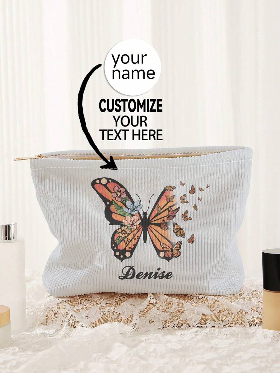 Túi đựng mỹ phẩm in ảnh theo yêu cầu, túi vải canvas nhẹ và chống thấm nước có khóa kéo, thích hợp cho mua sắm, hẹn hò, kỳ nghỉ, du lịch, tiệc tùng hoặc làm quà tặng, quà tặng cho phù dâu, quà tặng tựu trường.