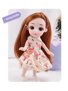 Muñeca miniatura de 6 pulgadas, muñeca miniatura realista móvil articulada, regalo para niños - Multicolor - Ver 11