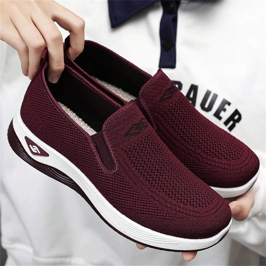 Chaussures de marche pour femmes, Baskets respirantes à enfiler pour personnes âgées, mères
