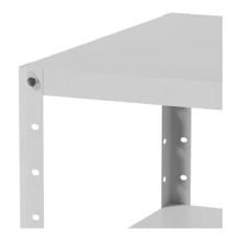Compact Steel Shelf With 3 Shelves - Capacity 45kg - 65cm X 45cm X 30cm - White - View 3