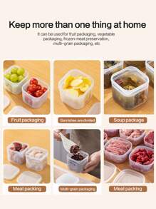 7 piezas Envases de almacenamiento de alimentos congelados con 6 compartimentos, herméticos, para preparación de comidas, conservación de sopa, carne, granos en refrigerador/congelador, apilables, organizador de cocina, regalo de Navidad