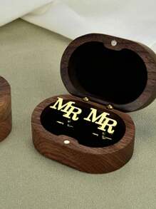 男士袖扣，带两个字母的个性化袖扣，适用于男士西装、衬衫、商务袖扣，1 对