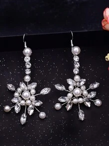 Luxury Handmade Rhinestone Bridal Earrings Suitable For Weddings, Parties And Galas Valentine's Day Accessories - A - View 3