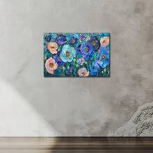 Floral Canvas Wall Art, Colorful Flower In Bottle Picture Artwork Decor For Walls, Fresh Garden Flowers In Mason Jar Artwork, Framed Modern Floral Plant Paintings Artwork For Kitchen Bedroom, Pine Frame 1.5 Inch Thick