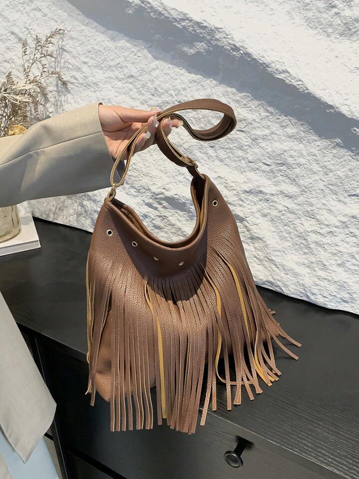 Bohemian Style Tassel Bag Fashionable Large Capacity Shoulder Crossbody Bag New Trendy Unique 2024 Popular Design For Women SHEIN UK