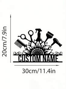 Placa de Nome Personalizada de Barbeiro em Ferro Artesanal, Sinalização de Metal de Salão de Beleza, Arte de Parede de Metal Personalizada de Cabeleireiro, Decoração de Parede de Metal Personalizável de Beleza e Cosméticos, Design de Ferramentas de Maquiagem com Logotipo e Nome Personalizado de Cabeleireiro, Presentes de Cabeleireiro para Decoração em Casa, Sala de Estar, Escritório, Dia dos Namorados, Decoração Dia dos Namorados, Aniversário, Formatura, Multifuncional, Ornamental, Reutilizável, Requintada, Estilosa, de Alta Qualidade, Colorida, Moderna, Personalizada, Única, Presente Ideal para Ele, Presente Ideal para Ela, Namorado, Pai, Namorada, Mãe, Família, Amigos, Sala de Estar, Casa, Jardim, Escritório