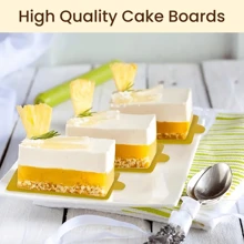 50/100PCS Mini Cake Paper Boards Golden Mousse Cake Base, Grease Proof Disposable Cupcake Boards, Easy-Grip Handle Baking Dessert Cardboard Design For Wedding And Birthday Party - Gold - View 8