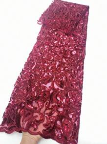 Vải ren châu Phi dệt kim màu xanh nước biển sang trọng / xanh lá cây đậm Dây lưới kiểu Pháp Kim sa để may Vải tuyn thêu Nigeria Chất lượng cao cho tiệc cưới DIY - Nhiều màu - Xem 12