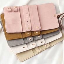 Microfiber Jewellery Storage Roll Bag Necklace Ring Earring Large Capacity Storage Jewellery Bag 1pc For Fall Home Decor, Foldable Storage Bags - Multicolor - View 2