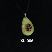 樹脂真昆蟲蜘蛛蠍子項鍊,夜光昆蟲琥珀吊墜