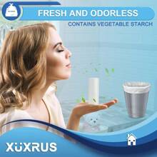 Bin Bags 15L Small Pedal Bin Liners 100 Counts Waste Bin Bags 4 Gallon Trash Bags For Kitchen Bathroom Office, Corn Starch Material - White - View 2