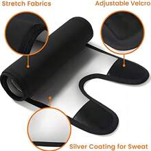 PU涂层吸汗塑形紧身大腿带，瑜伽桑拿配件 - 黑色 - 查看 6