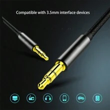 Cavo Aux intrecciato in nylon da 3,5 mm premium - Maschio a maschio, audio stereo Hi-Fi per cuffie, auto, casa audio, altoparlanti e accessori per cuffie tablet