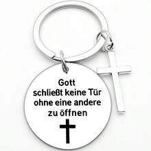 1pc Stainless Steel Cross Accessory, God Bless You, Christian Gift - Silvery - View 1