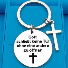 1pc Stainless Steel Cross Accessory, God Bless You, Christian Gift - Silvery - View 6