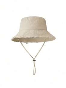 1 chiếc mũ xô có dây rút dành cho nữ, vải mềm, chống gió, thời trang, duyên dáng, thích hợp để mặc hàng ngày, đi lại, du lịch, kỳ nghỉ, quà tặng - Mũ của ngư dân - Xem 4