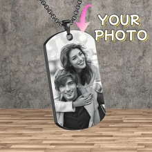 Personalized Photo Pendant Necklace - Laser Engraved Pendant - Gift With Photo - Gift For Family And Friends