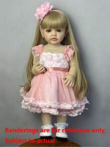 Lifelike 55 CM Can Stand Reborn Doll Toy With Full Soft Vinyl Body 22 Inch Alive Newborn Bebe Lovely Dress Up Birthday Gift (Some Parts Random)