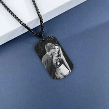 Personalized Photo Pendant Necklace - Laser Engraved Pendant - Gift With Photo - Gift For Family And Friends