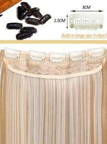 40-Inch Long Straight Clip-In Synthetic Hair Extensions For Women/Girls, Suitable For Various Occasions Including Music Festivals, Holidays And All Seasons, Piano Color Hair Extensions - Multicolor - View 6