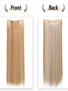 40-Inch Long Straight Clip-In Synthetic Hair Extensions For Women/Girls, Suitable For Various Occasions Including Music Festivals, Holidays And All Seasons, Piano Color Hair Extensions - Multicolor - View 3