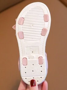 夏季防滑软底儿童沙滩凉鞋，女童学生公主凉鞋 - 粉色 - 查看 5