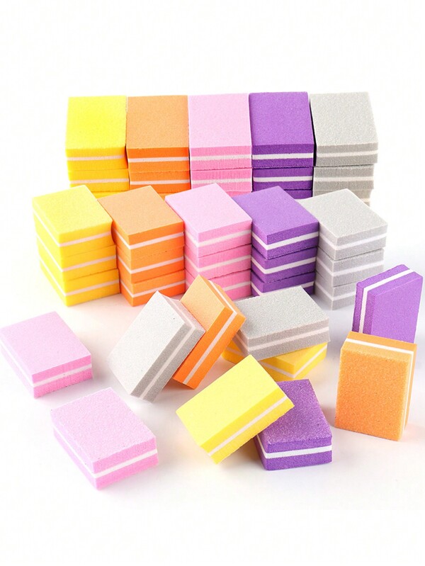 50pcs Nail Polisher, Polishing Block File Sponge Nail Polisher, Polishing Block Nail File 100/180 Grit, Professional Manicure Tools For Acrylic Nail Care For Best Natural Nail Care