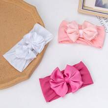 Girls' Satin Bow Nylon Headband, Solid Bright Color Soft Elastic Hair Accessories For Kids Spring Summer - Multicolor - View 5