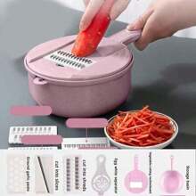 1PC/12 In 1 Multifunctional Vegetable Chopper, Carrot And Potato Manual Shredder/Slicer, Radish Grater, Kitchen Tools, No Need To Practice Knife Skills, Easily Get The Vegetables Cut, Save Time And Effort, Cut And Wash In One, Vegetable Cutter Suitable For Home/Hotel/Commercial Use