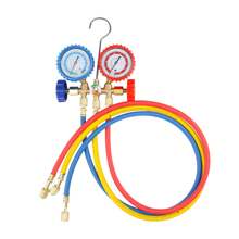 AC Diagnostic Manifold Freon Gauge Set Fits For R134A R12, R22, R502, With Couplers, Adapter For Car A/C System Automotive Air Conditioning Maintenance