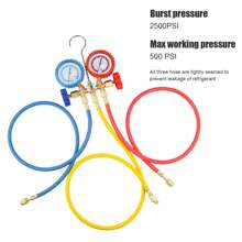 AC Diagnostic Manifold Freon Gauge Set Fits For R134A R12, R22, R502, With Couplers, Adapter For Car A/C System Automotive Air Conditioning Maintenance