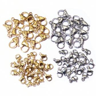 50 件 304 不锈钢小龙虾扣挂钩适用于项链手链链条 DIY 珠宝制作配件