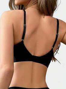 Sexy Bridal Lingerie Push Up Bras Ultrathin Bra Bralette Hollow Out Mesh Crop Top Unpadded Wireless Bras Unlined Black Bra Soft Lingerie Thin Underwear For Women Bikini Female Intimates