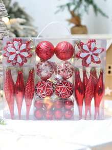 40pcs/Set Assorted Christmas Ball Ornaments, Colorful Christmas Balls For Store Display, Gift, Christmas Tree Decoration, Snowflake Decorations,Christmas - Multicolor - View 4