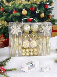 40pcs/Set Assorted Christmas Ball Ornaments, Colorful Christmas Balls For Store Display, Gift, Christmas Tree Decoration, Snowflake Decorations,Christmas - Multicolor - View 7