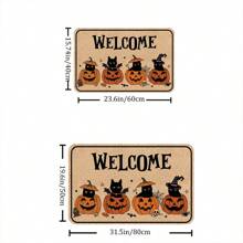 pocket monsters 1pc Halloween Pumpkin Head & Black Cat Pattern Anti-Slip Doormat, Corridor Kitchen Bathroom Balcony Mat, Bathroom Mat Outdoor Carpet, Indoor/Outdoor Decorative Rug